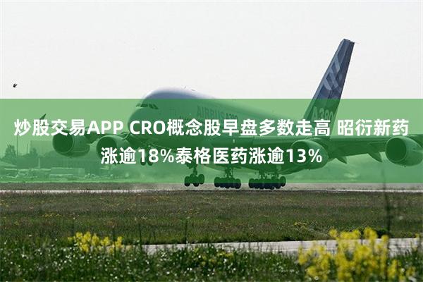 炒股交易APP CRO概念股早盘多数走高 昭衍新药涨逾18%泰格医药涨逾13%