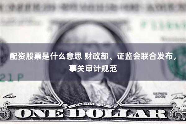 配资股票是什么意思 财政部、证监会联合发布，事关审计规范