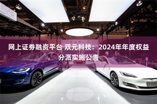 网上证劵融资平台 双元科技：2024年年度权益分派实施公告